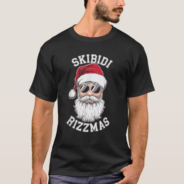 Skibidi Rizzmas Christmas Rizz Santa Claus Charism T-Shirt (Front)