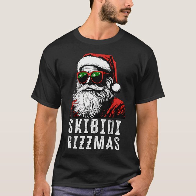 Skibidi Rizzmas Christmas Rizz Santa Claus Charism T-Shirt (Front)