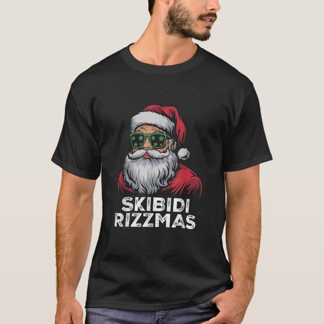 Skibidi Rizzmas Christmas Rizz Santa Claus Charism T-Shirt (Front)