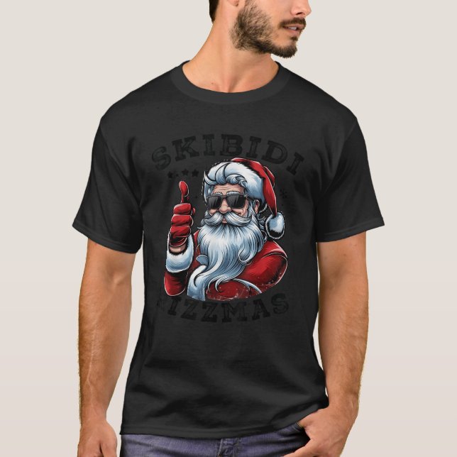 Skibidi Rizzmas Christmas Rizz Santa Claus Charism T-Shirt (Front)