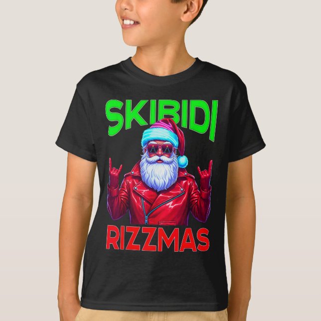 Skibidi Rizzmas Christmas Rizz Santa Claus Charism T-Shirt (Front)