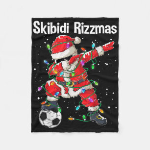 Skibidi Rizzmas Christmas Rizz Santa Claus Dabbing Fleece Blanket