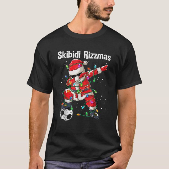 Skibidi Rizzmas Christmas Rizz Santa Claus Dabbing T-Shirt (Front)