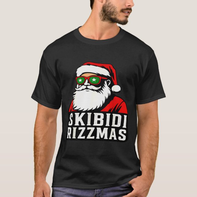Skibidi Rizzmas Christmas Rizz Santa Claus  T-Shirt (Front)