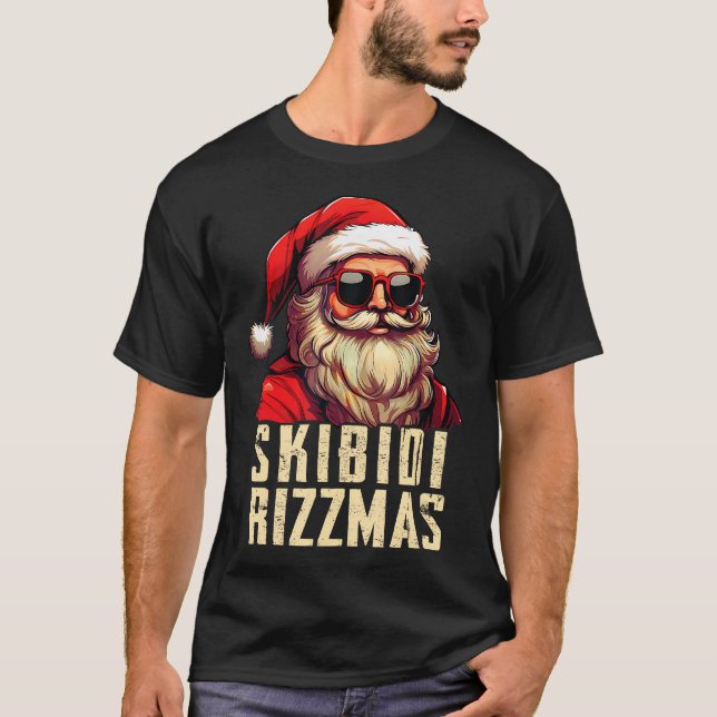 Skibidi Rizzmas Christmas Rizz Santa Claus T-Shirt (Front)