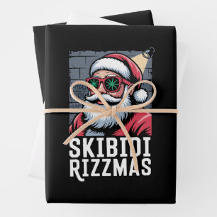 Skibidi Rizzmas Christmas Rizz Santa Claus Xmas Wrapping Paper Sheet