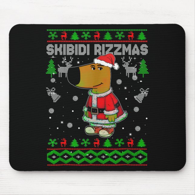 Skibidi Rizzmas Christmas Rizz Santa Ugly Christma Mouse Mat (Front)