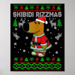 Skibidi Rizzmas Christmas Rizz Santa Ugly Christma Poster
