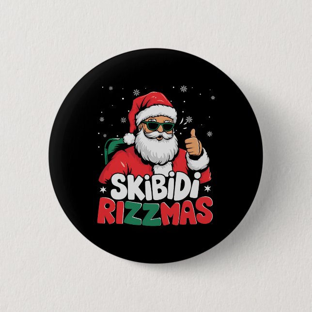 Skibidi Rizzmas Christmas Santa Claus Merry Rizz M 6 Cm Round Badge (Front)