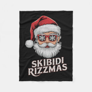 Skibidi Rizzmas Christmas Santa Claus Merry Rizz M Fleece Blanket