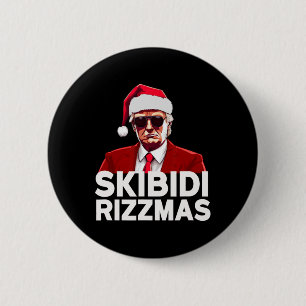 Skibidi Rizzmas Christmas Trump Santa Pajama Rizz  6 Cm Round Badge
