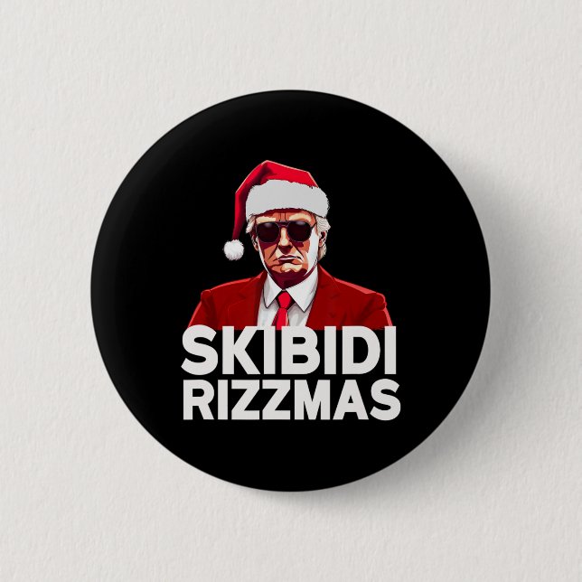Skibidi Rizzmas Christmas Trump Santa Pajama Rizz  6 Cm Round Badge (Front)
