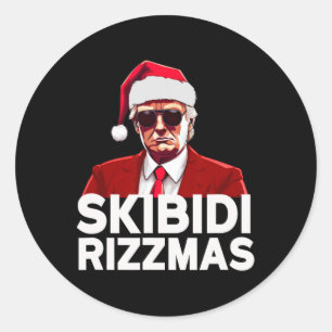 Skibidi Rizzmas Christmas Trump Santa Pajama Rizz Classic Round Sticker