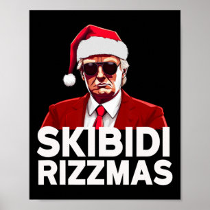 Skibidi Rizzmas Christmas Trump Santa Pajama Rizz  Poster