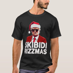 Skibidi Rizzmas Christmas Trump Santa Pajama Rizz T-Shirt