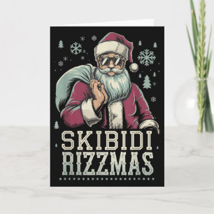 Skibidi Rizzmas Cool Santa Funny Christmas Rizz Ri Card