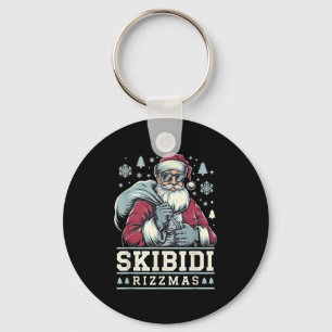Skibidi Rizzmas Cool Santa Funny Christmas Rizz Ri Key Ring