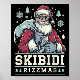 Skibidi Rizzmas Cool Santa Funny Christmas Rizz Ri Poster