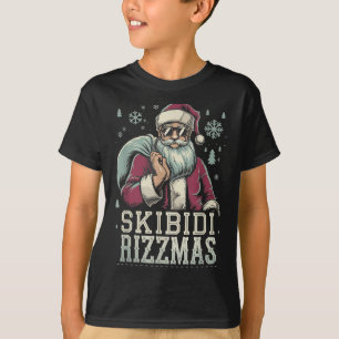 Skibidi Rizzmas Cool Santa Funny Christmas Rizz Ri T-Shirt