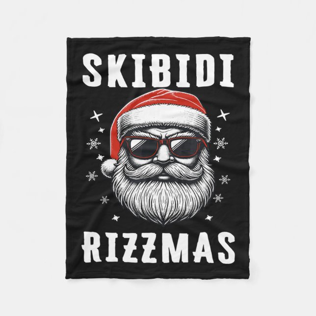 Skibidi Rizzmas  Fleece Blanket (Front)