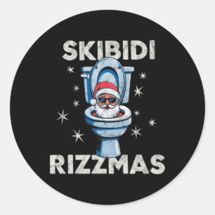 Skibidi Rizzmas Funny Christmas Santa Toilet Merry Classic Round Sticker