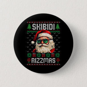 Skibidi Rizzmas Funny Gen Alpha Slang Christmas  6 Cm Round Badge