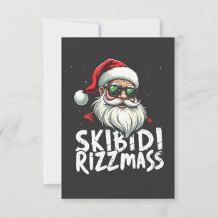 Skibidi Rizzmas Funny Gen Alpha Slang Christmas Thank You Card