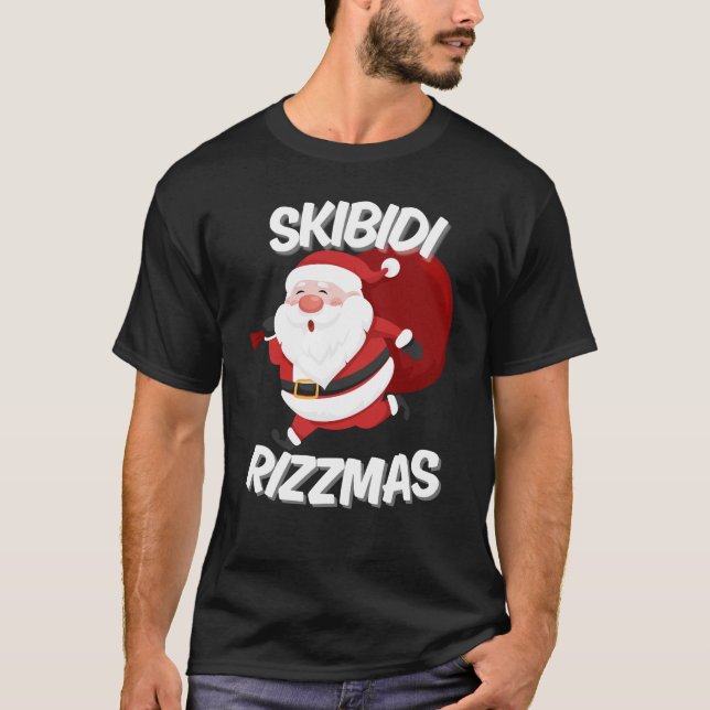 Skibidi Rizzmas Funny Santa Clause Christmas T-Shirt (Front)