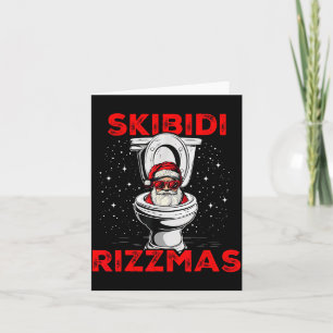 Skibidi Rizzmas Funny Santa Toilet White Elephant  Card