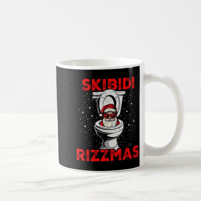 Skibidi Rizzmas Funny Santa Toilet White Elephant  Coffee Mug (Right)