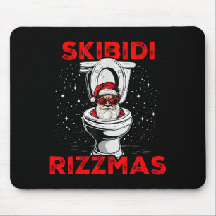 Skibidi Rizzmas Funny Santa Toilet White Elephant  Mouse Mat