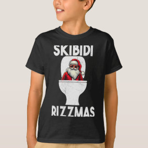 Skibidi Rizzmas Funny Toilet Santa Claus Christmas T-Shirt