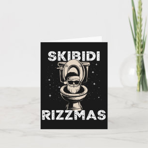Skibidi Rizzmas Funny Toilet Santa White Elephant Card