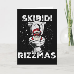 Skibidi Rizzmas Funny Toilet Santa White Elephant Card