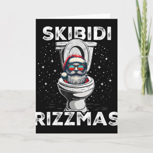 Skibidi Rizzmas Funny Toilet Santa White Elephant Card