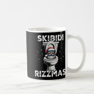 Skibidi Rizzmas Funny Toilet Santa White Elephant  Coffee Mug