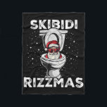Skibidi Rizzmas Funny Toilet Santa White Elephant  Fleece Blanket<br><div class="desc">Skibidi Rizzmas Funny Toilet Santa White Elephant Christmas T-shirt.png</div>