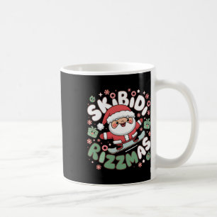 Skibidi Rizzmas Kawaii Santa Snowboarding Fun Chri Coffee Mug