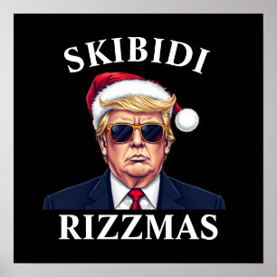 Skibidi Rizzmas  Make Christmas Great Again Xmas Poster