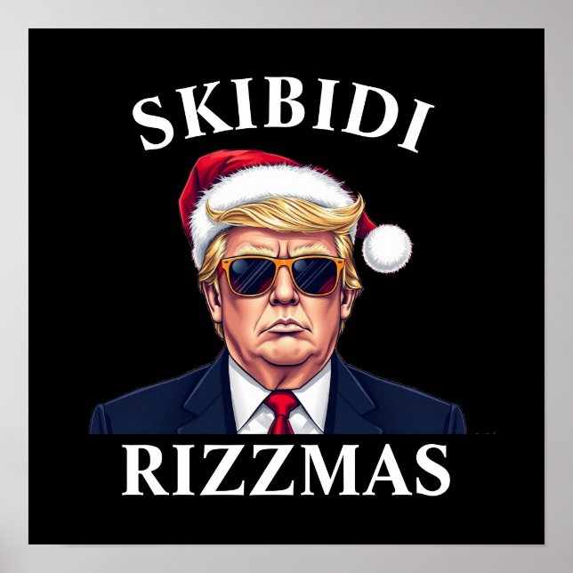 Skibidi Rizzmas  Make Christmas Great Again Xmas Poster (Front)