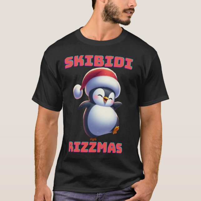 Skibidi Rizzmas Penguin T-Shirt (Front)