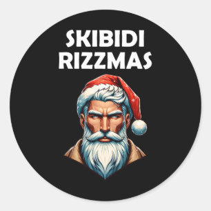 Skibidi Rizzmas Santa Brainrot Christmas Funny Classic Round Sticker