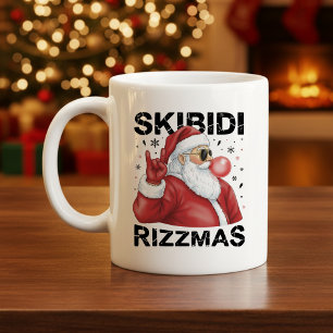 Skibidi Rizzmas Santa Claus Funny Christmas Coffee Mug