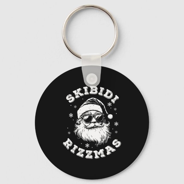 Skibidi Rizzmas Santa Funny Christmas Gen Alpha Sl Key Ring (Front)