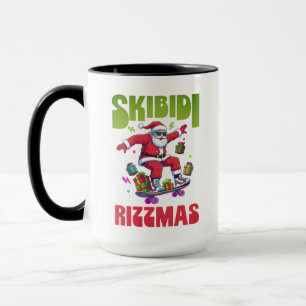Skibidi Rizzmas Santa on his Skate Mug