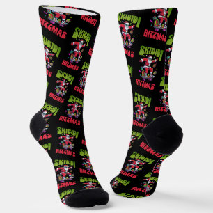 Skibidi Rizzmas Santa on his Skate Socks