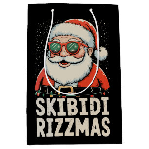 Skibidi Rizzmas Santa Rizz Christmas Xmas Holiday Medium Gift Bag