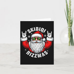 Skibidi Rizzmas Santa Sungles Funny Christmas Men Card