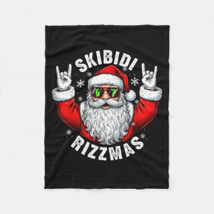 Skibidi Rizzmas Santa Sungles Funny Christmas Men Fleece Blanket