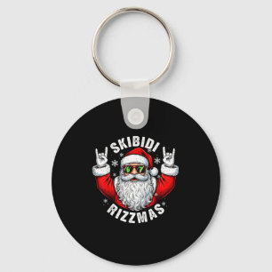 Skibidi Rizzmas Santa Sungles Funny Christmas Men Key Ring